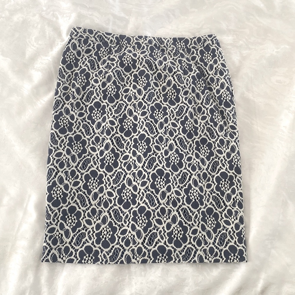 NWT Halogen Navy with Ivory lace skirt size 12